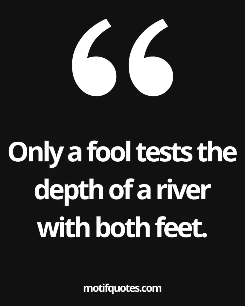 30 Powerful Ancient African Proverbs And Their Meanings 4 Only a fool tests the depth of a river with both feet.